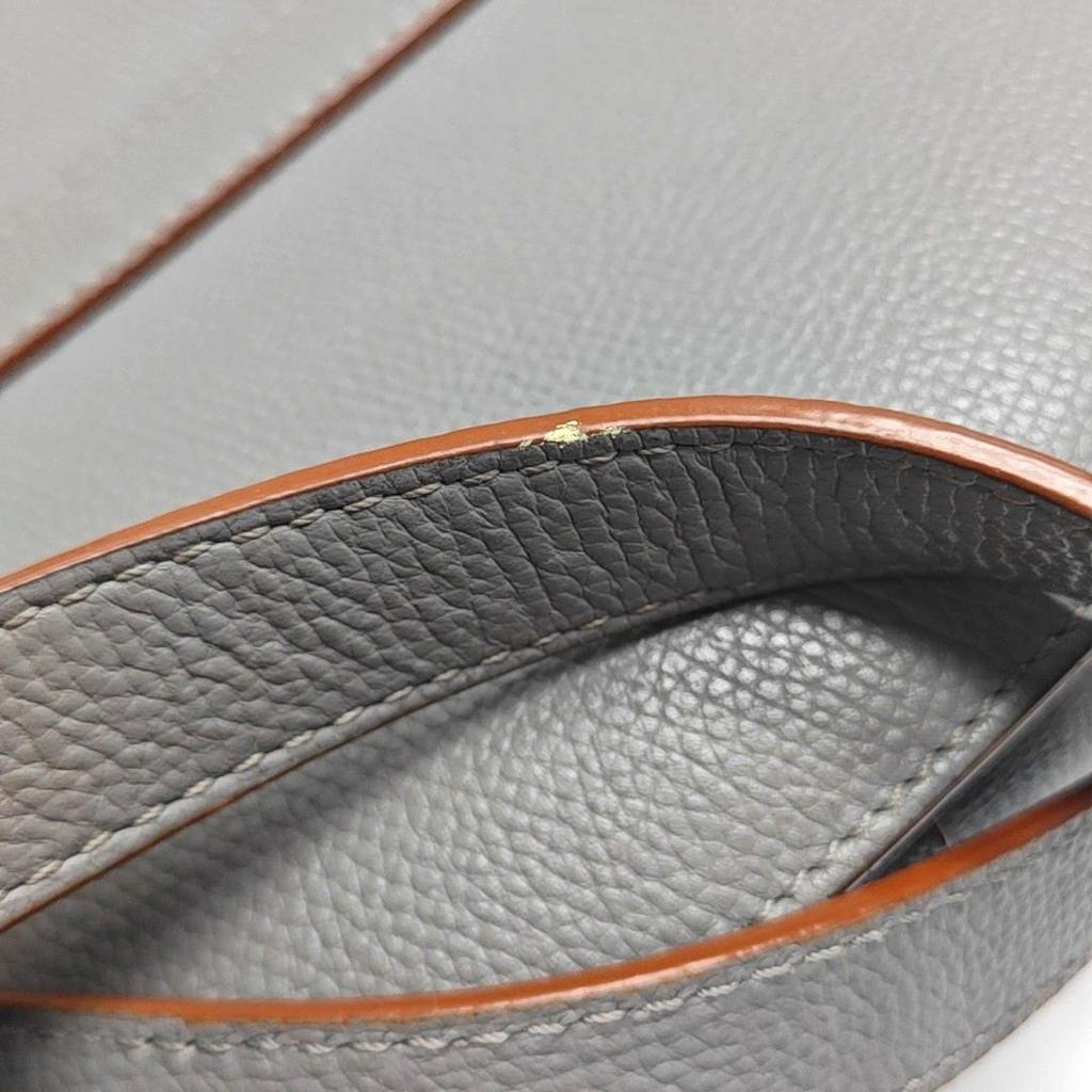 [Pre-Owned] Gate Small Gray Leather Shoulder Bag - Very Good #1XJKNAC