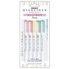 Zebra Mildliner Highlighter Subtle Fluorescent Colors 5 WKT7-5C-N