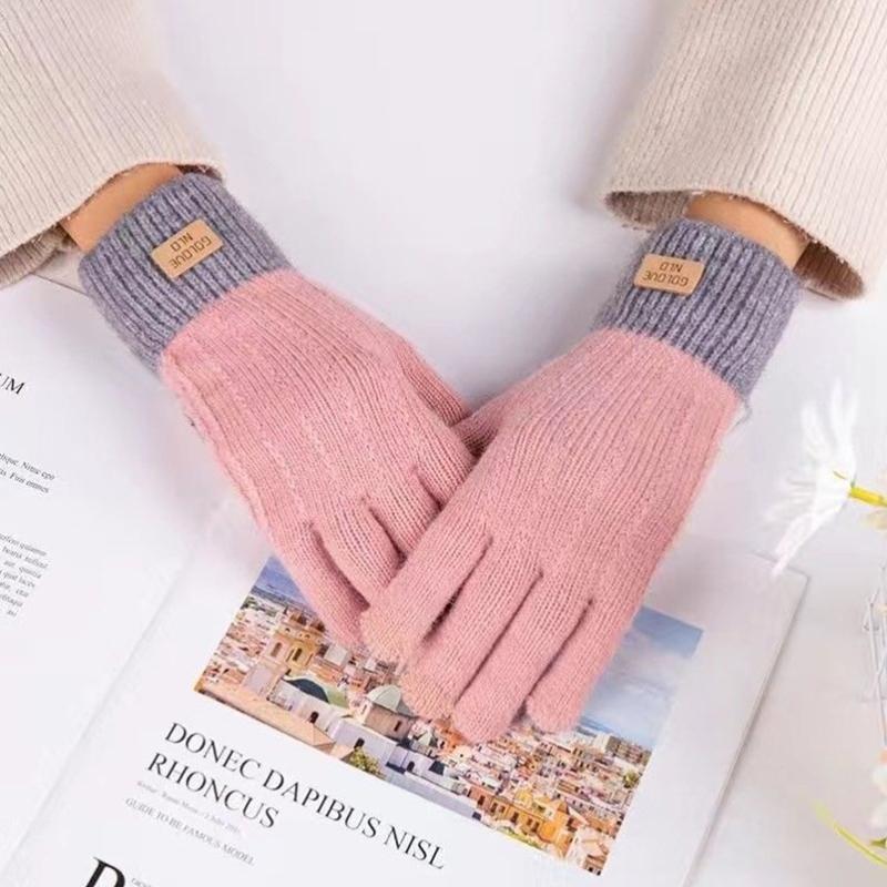 Women Men Warm Winter Touch Screen Gloves Stretch Knit Mittens Wool Full Finger Guantes Female Crochet Glove
