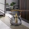 Large Capacity Thickened High Borosilicate Glass Product Boiling Teapot Smoke Grey Tea Brewing and Health Preservation Teapots