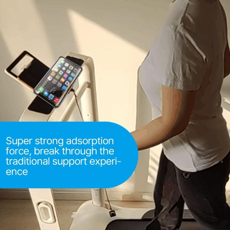 Magnetic Gym Phone Holder for Phone 14 13 12 Series Working Out Video Double Sided Strong Magnet with 360 Degree Rotatio