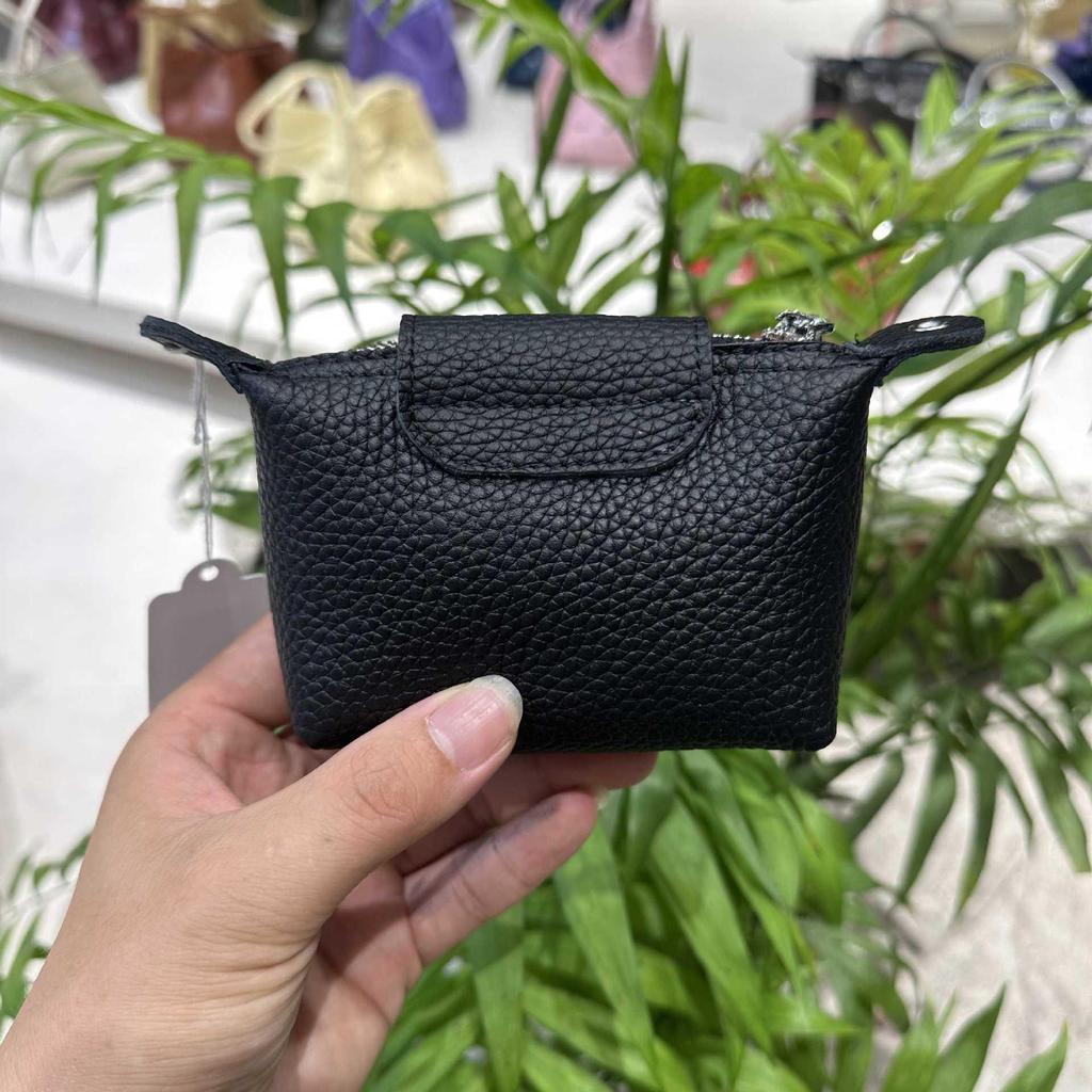 Women's Genuine Leather Coin Purse - Exquisite Portable Cowhide Clutch with Zipper