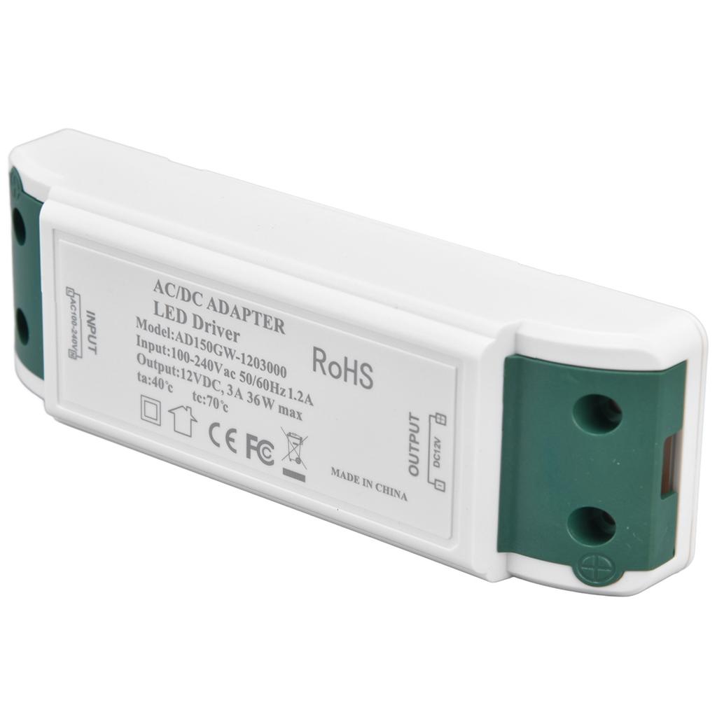 LED Power Driver 12V DC 36W 3A Constant Current Voltage Adapter LED Driver 100 240V