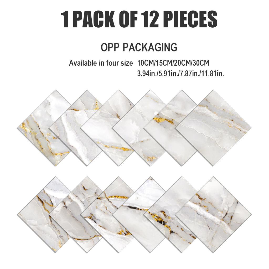 Crystal Marble Kitchen Oil-Proof Tile Sticker Non-Slip Waterproof Wall Sticker Imitation Tile Bedroom Wall Sticker