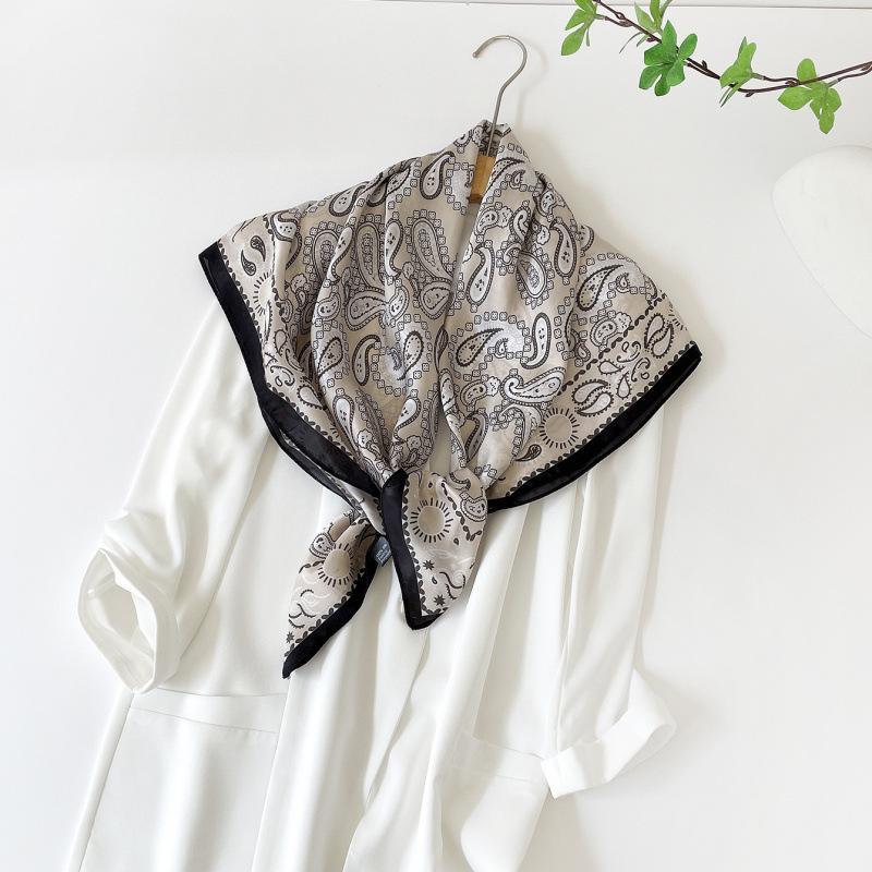 Headscarf Silk Scarf 90cm Women's Headscarf New Versatile Satin Thin Large Square Scarf