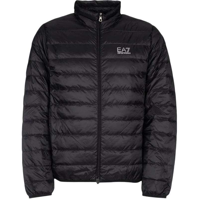 Emporio Armani EA7 Solid Logo Stand Collar Zip Long Sleeve Jacket Men Charcoal Black 8NPB23-PNGPZ-1200