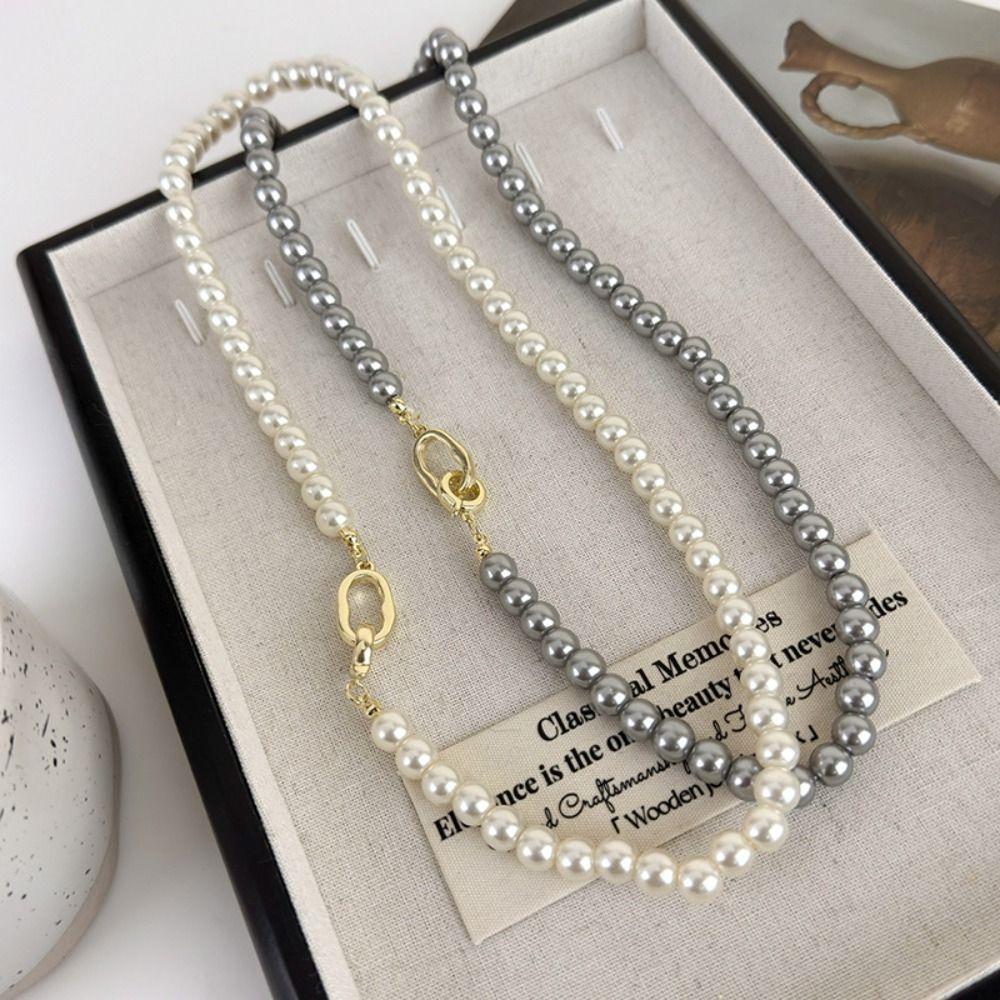 

Elegant Temperament Fashionable Accessories Simply Design Pearl Necklace Gifts білий