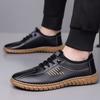 Fashion Spring Autumn New Designer Driving Shoes for Men Fashion Casual Solid Color Leather Shoes Male Lace Light Board Shoes Man