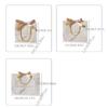 3pcsMarble Pattern Gift Bag Birthday Festival Party White Storage Tote Bag Gold Ribbon Baking Gift Packaging Paper Bag