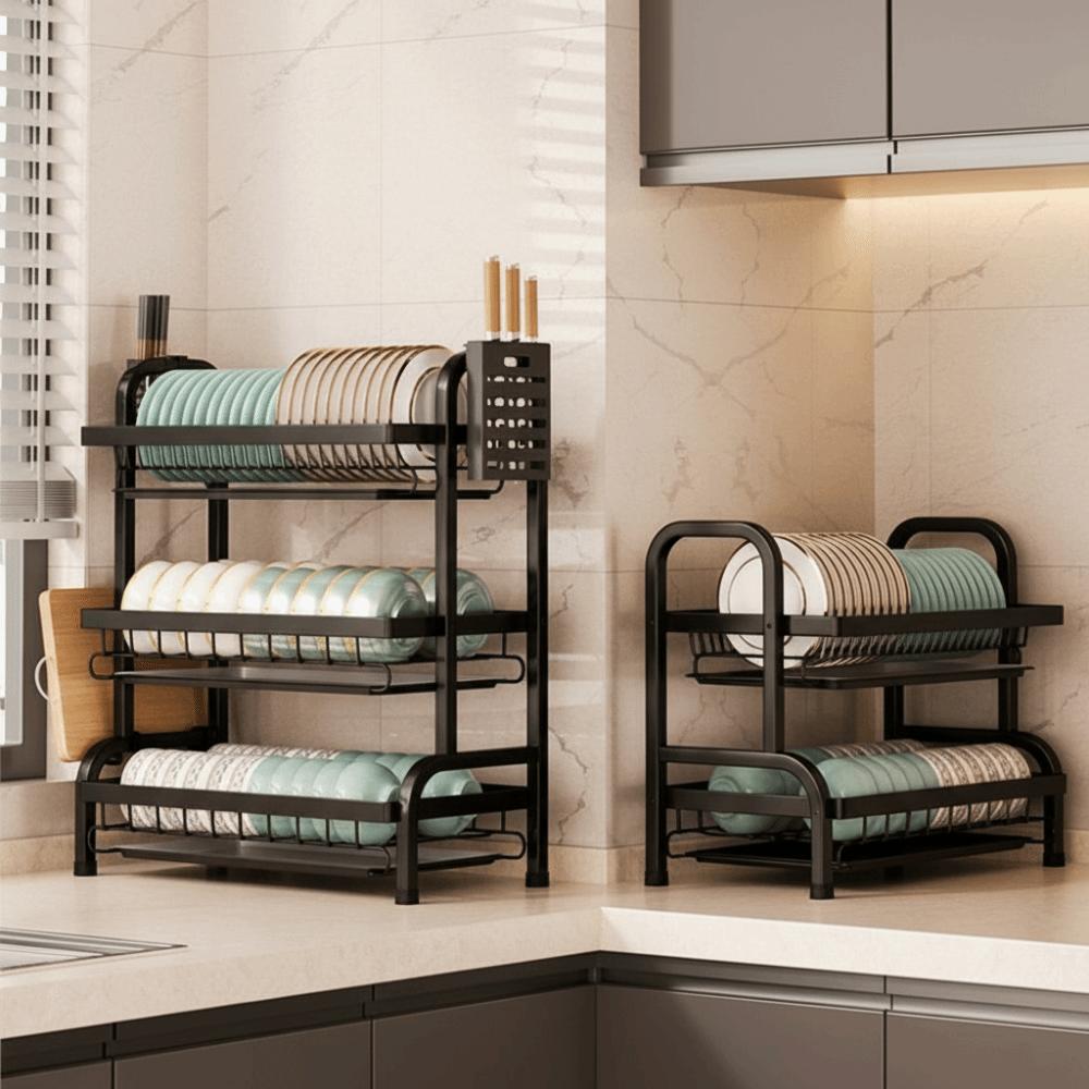 Stable Structure Multi-layer Dish Drying Rack Chopsticks Organizer  Cooking Area