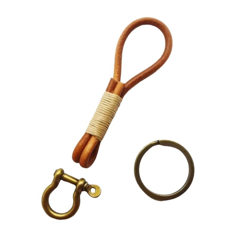Handmade Braided PU Leather Rope Keychain Vintage Spring Key Ring for Car Enthusiasts and Unique Style Lovers