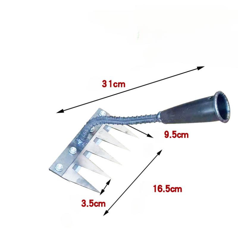 5/6 Teeth Agricultural Rake Soil Loosening Weeding Tool Manganese Steel Garden Weeding Rake Multi-Use Agricultural Straw Hoe 5 Tines