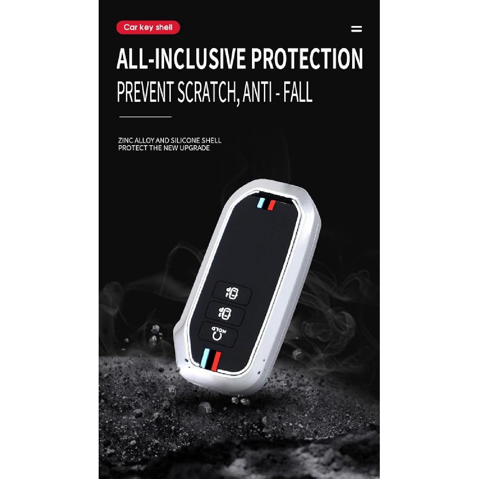 SANRILY Luminous 7 Button Key Fob Cover Fit for Kia EV6 GT K5 Sorento 2023 2022 Carnival Seven MQ4 Sportage NIRO Key Keyless Full Protection Key Case