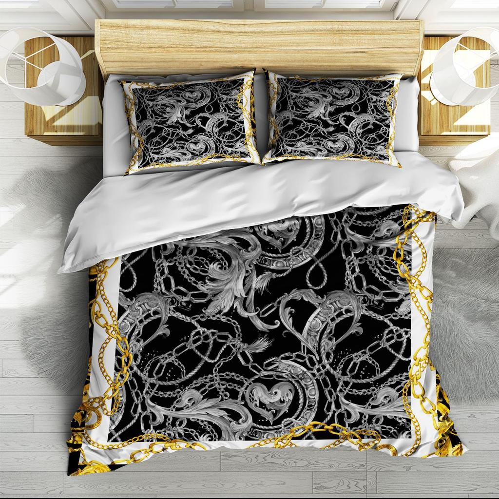 3D Digital Printing Three-Piece Quilt Cover Bed Sheet Kit
