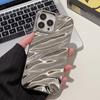 Qianliyao  Silver Silk Pattern Phone Case for Iphone 17 16 15 14 13 11 12 Pro Max 14pro Brief Shockproof Soft Back Cover