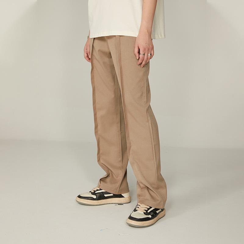 Men's Trendy Loose Straight-Leg Trousers with 3D Center Seam Design