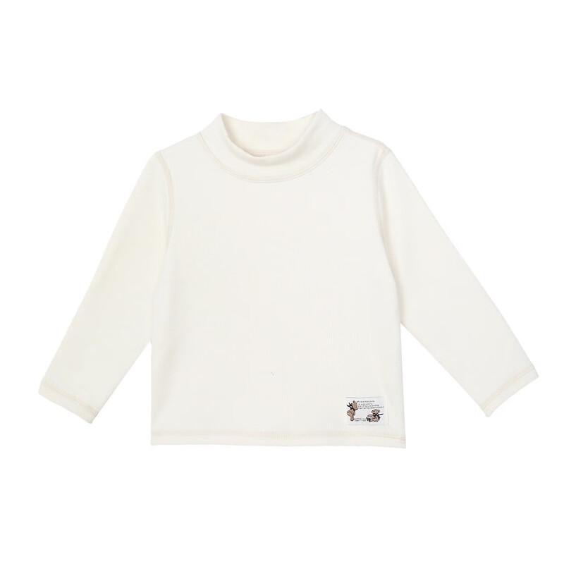 LUSON Kids' Fleece-Lined Half-High Collar T-Shirt