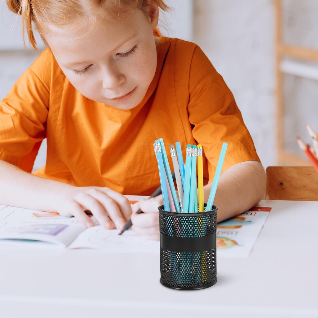 Sturdy Metal Mesh Pen Holder for Desk Desktop Pencil Organizer Cup Teacher Student Stationery Container Office Study Room