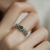 Jasper Auspicious Cloud Gourd Ring Female Niche Retro National Style Palace Opening Inlaid with New Chinese Style
