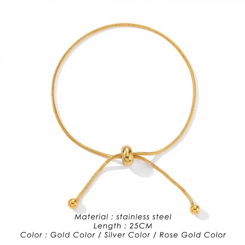 Korean Adjustable Stainless Steel Bracelet for Women Girls Men High Quality Design Gold Color Snake Chain Jewelry