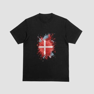 DENMARK Tshirt Country National Flag Europe Football Fan Tee