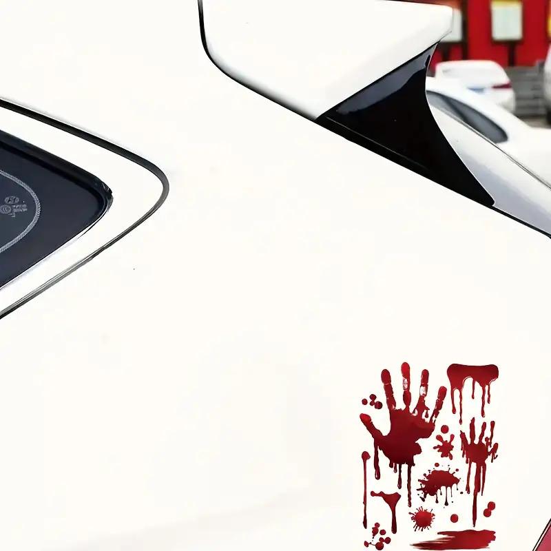 1 sheet Halloween Blood Splatter Vinyl Decal- Self-Adhesive, Glossy Finish, Irregular Shape, Cartoon Theme, Car Accessories