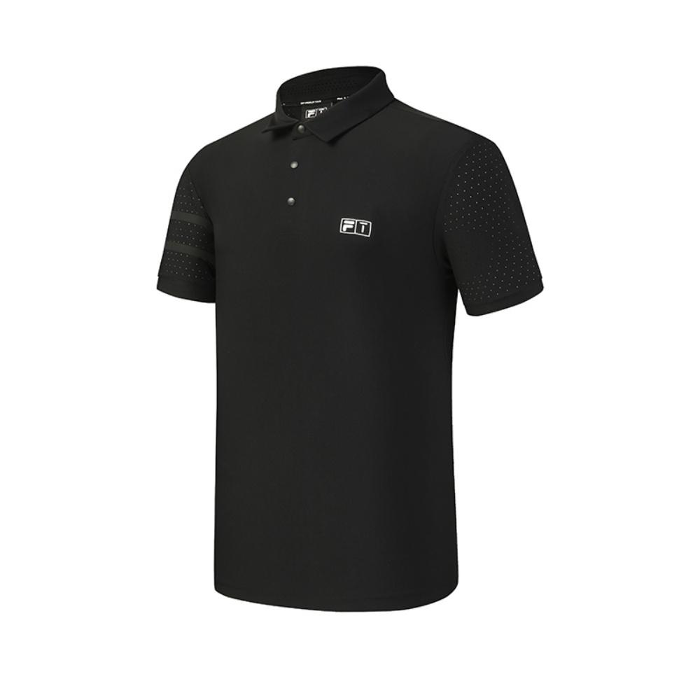 

FILA Golf Series Fashionable Personalized Simple Sports Golf Versatile Comfortable Breathable Knitted Short Sleeve Polo Shirt Men tops A11M625116FBK L
