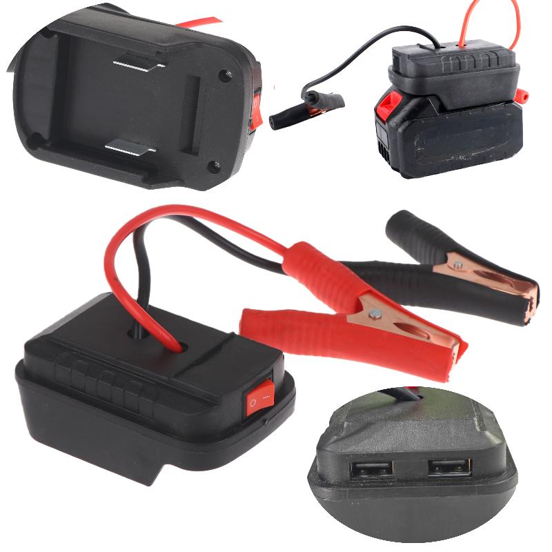 1 Adet Acil Çalıştırma Aydınlatmalı Araç Aküsü Çalıştırma Takviyesi 21V Aküler İçin Çift USB'li/USB'siz Araç Ateşleyici Marş Adaptörü