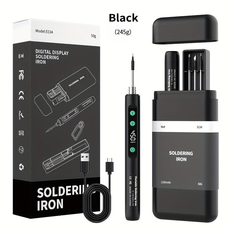 

8-15W Type-C Digital Soldering Iron Kit Intelligent Variable Temperature Fast Heating Portable Mini Solder Iron Maintenance Tool