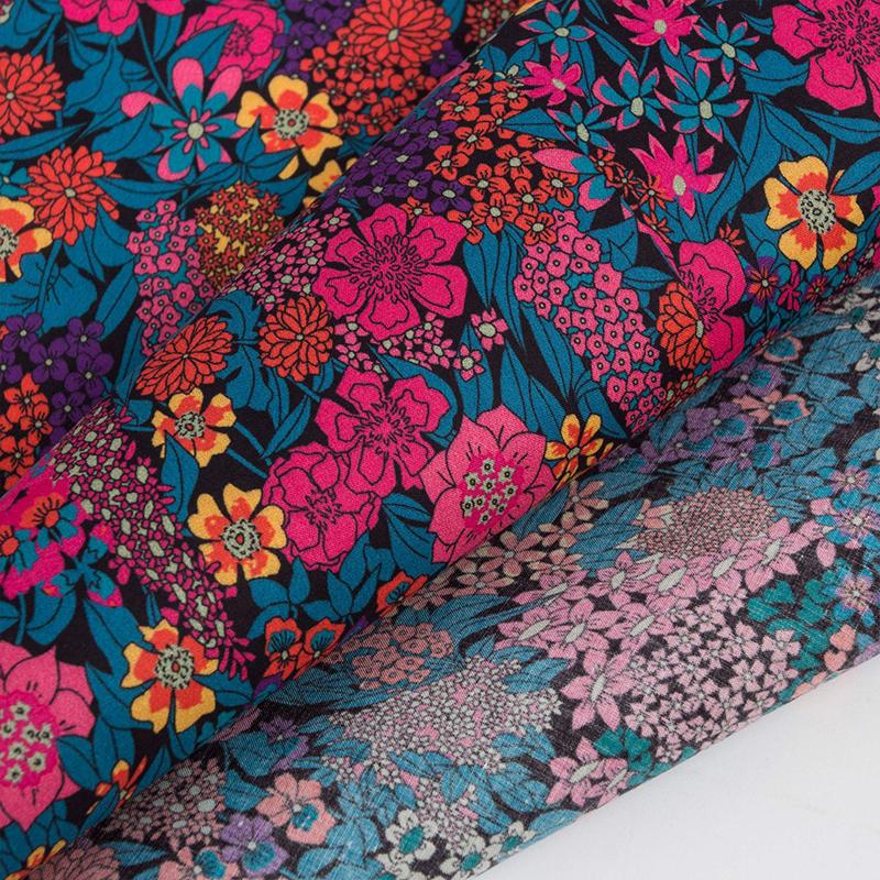 100x140cm Pastoral Style Floral Poplin Cotton Fabric DIY Dress Children's Clothes Bedding Quilt Upholstery DIY Crafts
