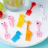 1 Set Fruit Fork Easy to Clean Non-slip Cartoon Lovely Ergonomic Animal Farm Car Fruit Fork for Home