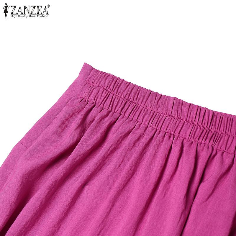 ZANZEA Women Short Sleeve Blouse and Fishtail Skirts Summer Two Piece Suit Sets