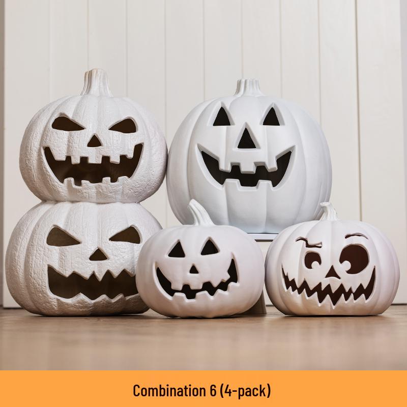 Luminous White Pumpkin Lantern: Large Halloween Decoration for Shopping Malls & Theme Events