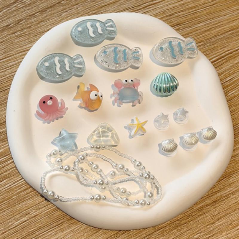 

Cartoon Ocean Hole Shoe Charms Fashion Pearl Chain Shoe Buckle Cute Shell DIY Shoes Decoration Removable Sandal Accessories