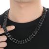 60CM Long 13MM Width Choker Necklace Man Solid Stainless Steel Curb Cuban Link Chain Necklaces for Men Male Jewelry Vintage