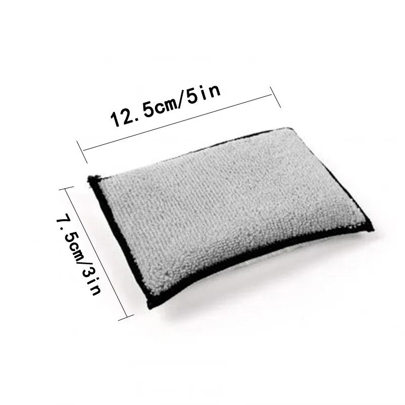 2-10Pcs Soft Double Side Microfiber Scrubbing Sponge Car Leather Cleaning Microfiber Towel Wax Sponge Auto Detailing Tools