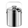 Hanyou Portable 304 Stainless Steel Double-Layer Ice Bucket 2.8L