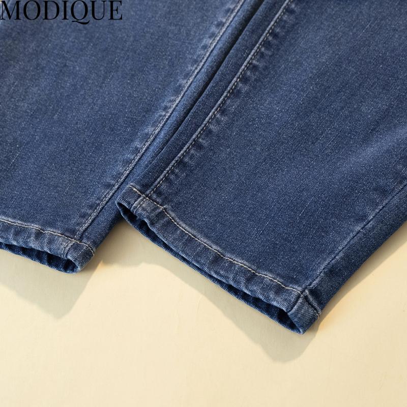 MODIQUE podzimní nadměrná velikost nové dámské základy elastické harémové kalhoty po celé délce dáma s vysokým pasem ležérní dlouhé džíny dámské džínové kalhoty
