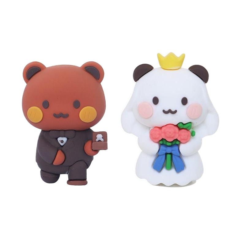 Bubu and Dudu Panda Bear Figure Doll Wedding Figurine Kawaii Action Toy Collection Ornaments for Fans Girls Children Gift