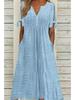 Fashion New Loose Fit Casual Dress High Waisted Embroidered
