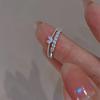 Exquisite Sparkling Inlaid Zirconia Double Layer Women'S Ring For Ladies Engagement Jewelry Party Accessories Gift