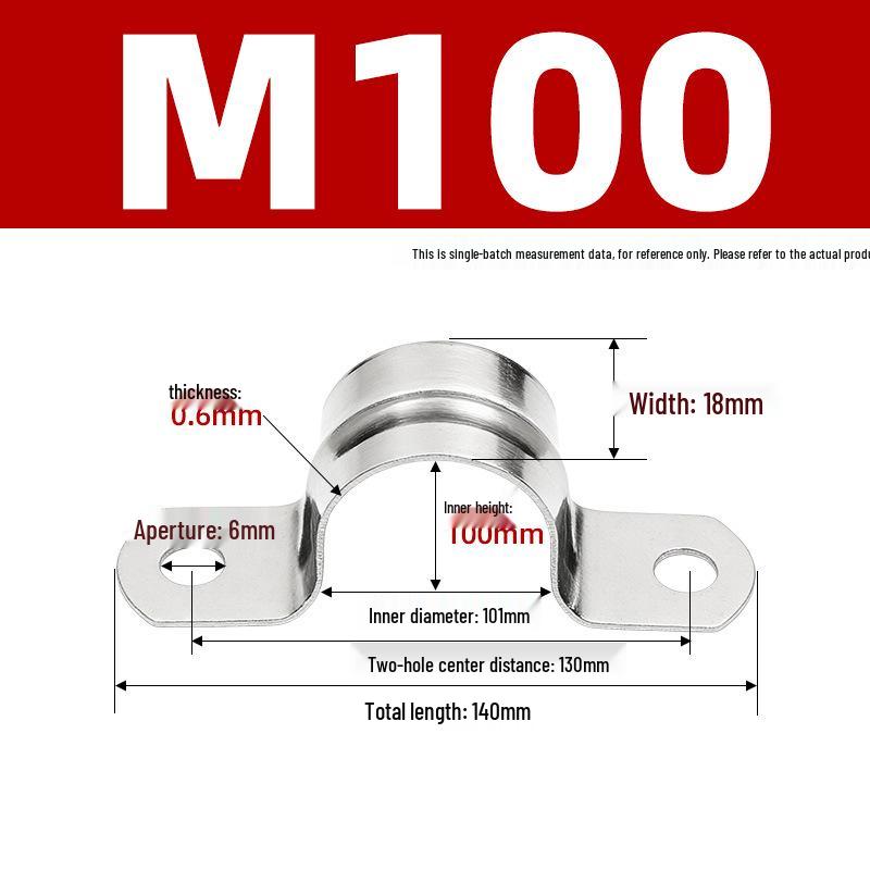 304 Stainless Steel Thickened U-Shaped Pipe Buckle Clamp for Hose and Water Pipes