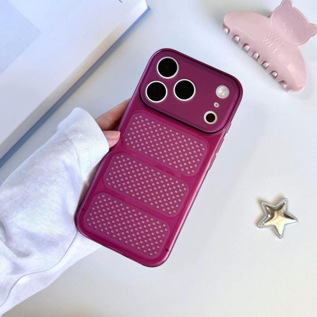 Breathable mesh heat dissipation is suitable for iPhone18promax simple mobile phone case Apple 17 fine hole anti-drop soft cover 16