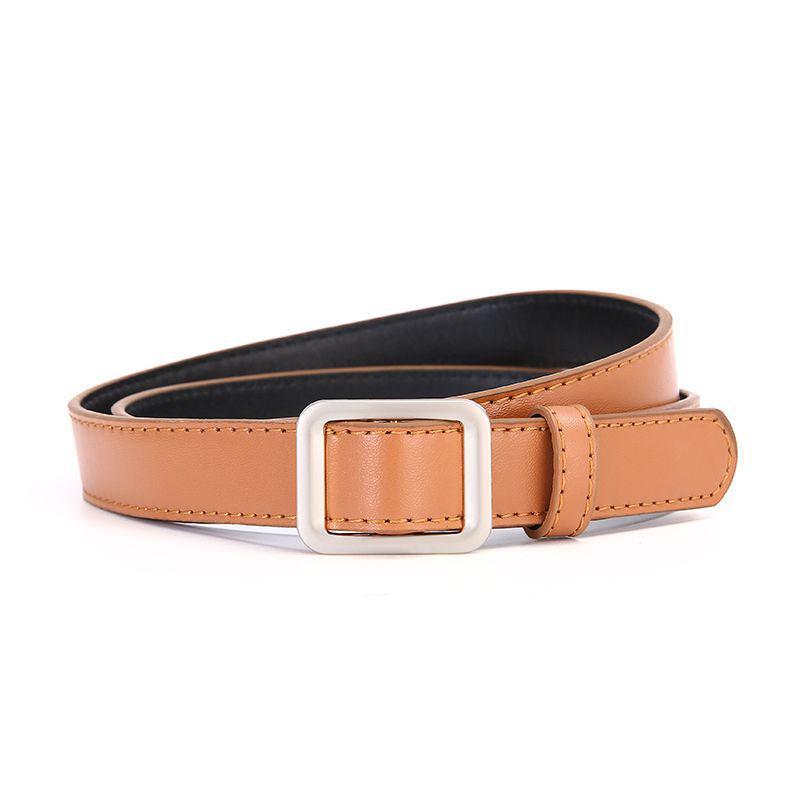 Retro Slim Leather No-Hole Belt - Women s Versatile Decorative Waistband 105 cm
