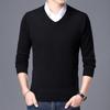 Men S V Neck Long Sleeve Pullover Knit Sweater For Middle Aged Business