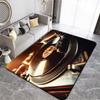 Cozy Vinyl Record Turntable Printed Area Rug Non Slip Washable Floor Mat for Living Room Bedroom Retro Music Home Decor Carpet