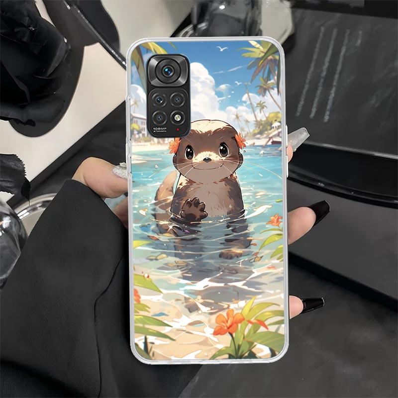 Animal Otter Cute Cartoon Phone Case for Xiaomi Redmi Note 14 13 12S 12 11S 11T 11E Pro Plus 11 10 10S 9S 5G Soft Silicone Cover