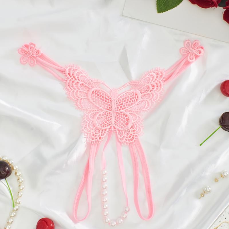Tanga cu model în formă de fluture, chiloți intimi cu talie joasă, lenjerie sexy și lenjerie intimă pentru femei