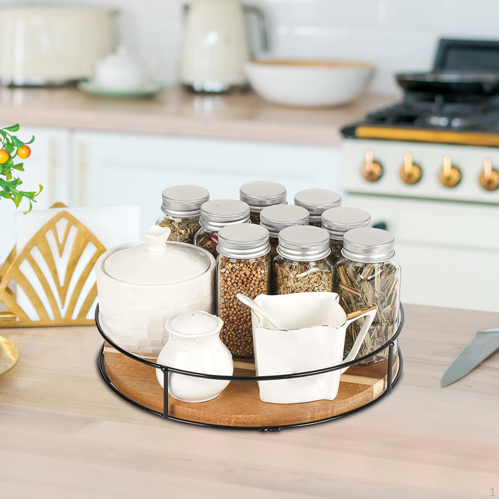 Современный вращающийся поднос-органайзер для кухни и столовой 10inch