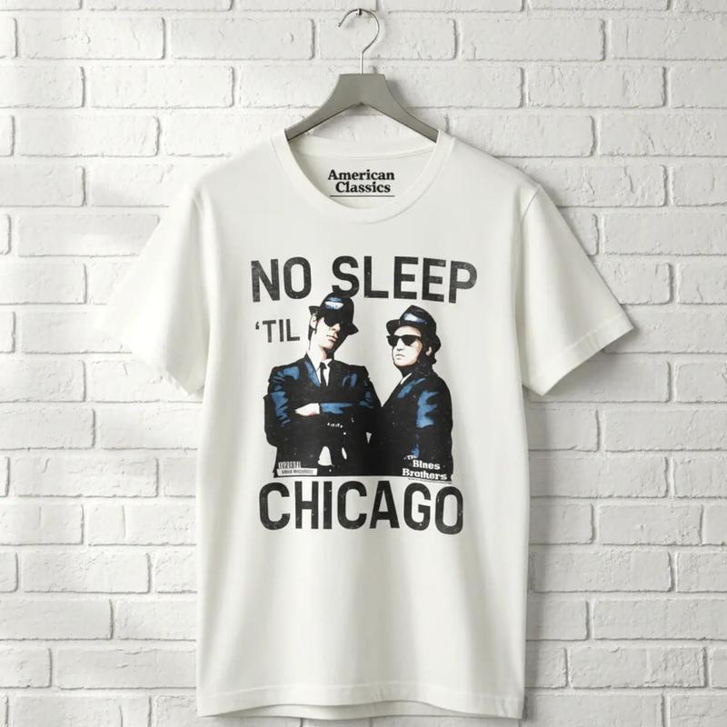 Blues Brothers No Sleep Til Chicago Unisex T-Shirt Road Trip Fathers Day Tee S